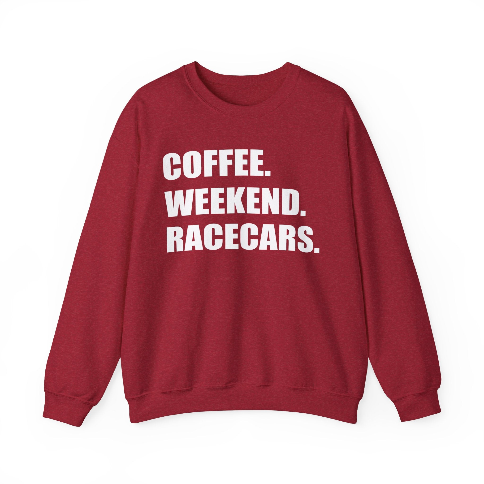 Coffee Weekend Racecars Unisex Heavy Blend™ Crewneck Sweatshirt