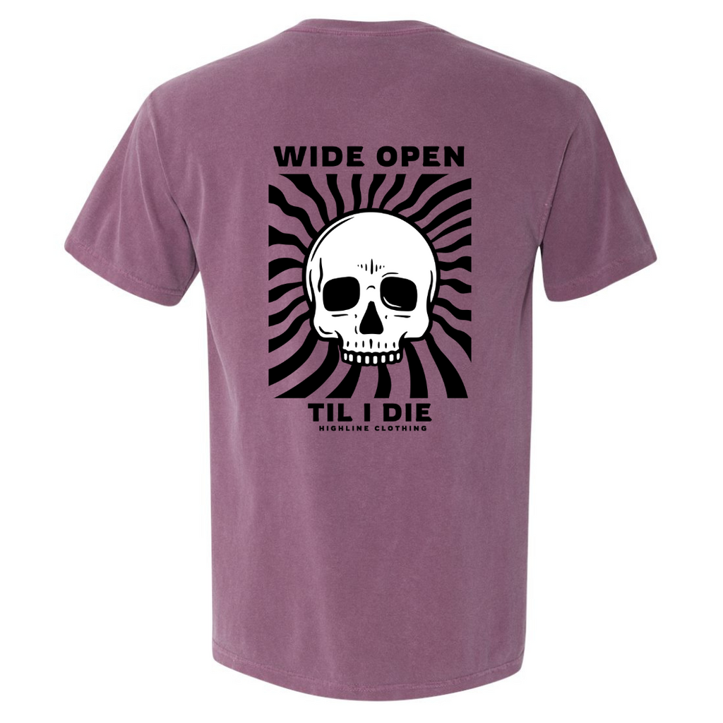 Wide Open Til I Die Unisex Racing T-Shirt - Maroon