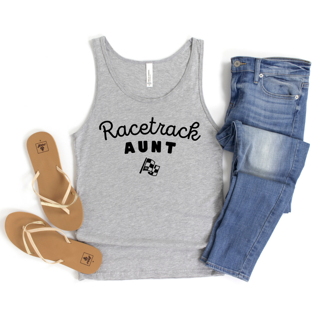 Highline Clothing Racetrack Aunt Unisex Tank Top - Gray