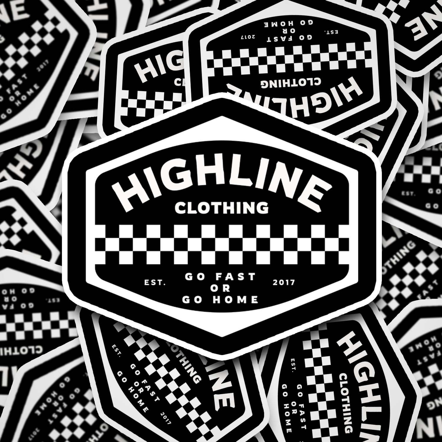 Highline Brand Diamond Black and white sticker