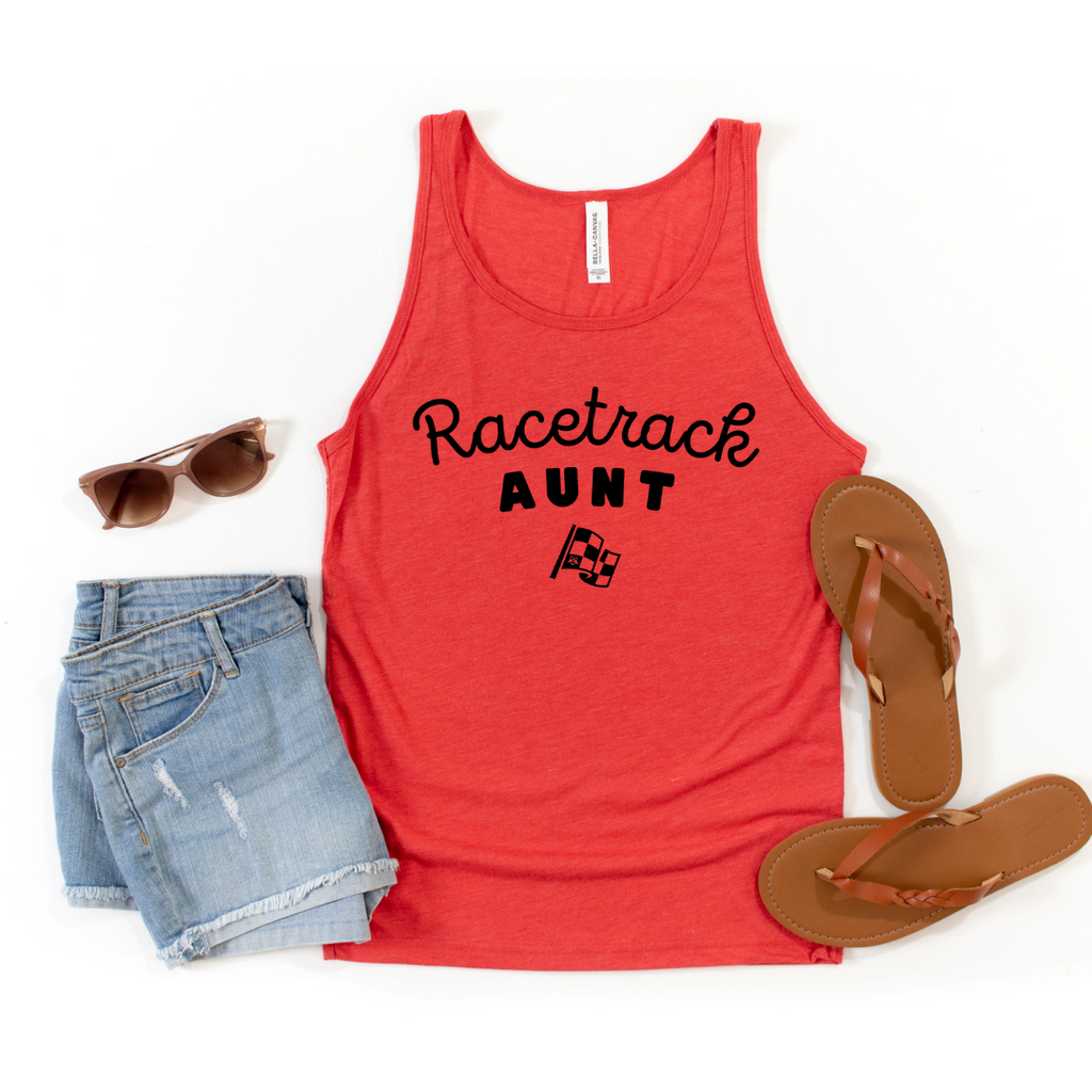 Highline Clothing Racetrack Aunt Unisex Tank Top - Red
