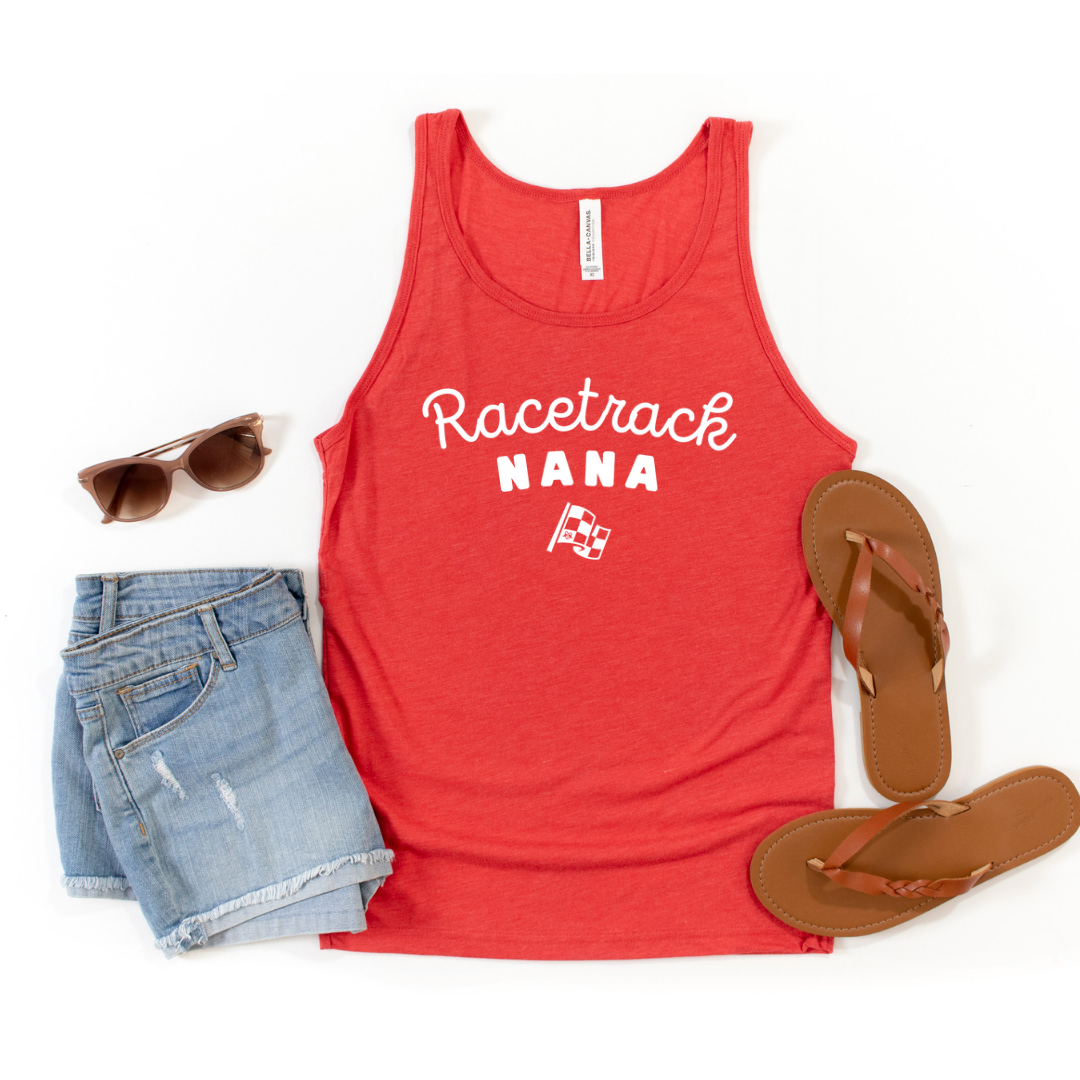 Highline Clothing Racetrack Nana Graphic Tank Top - Red